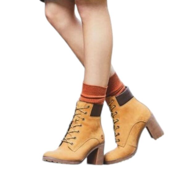 Timberland Boots WMNS 6 Allington 6-Inch Lace-Up High Heel Wheat Nubuck Leather - Picture 14 of 14